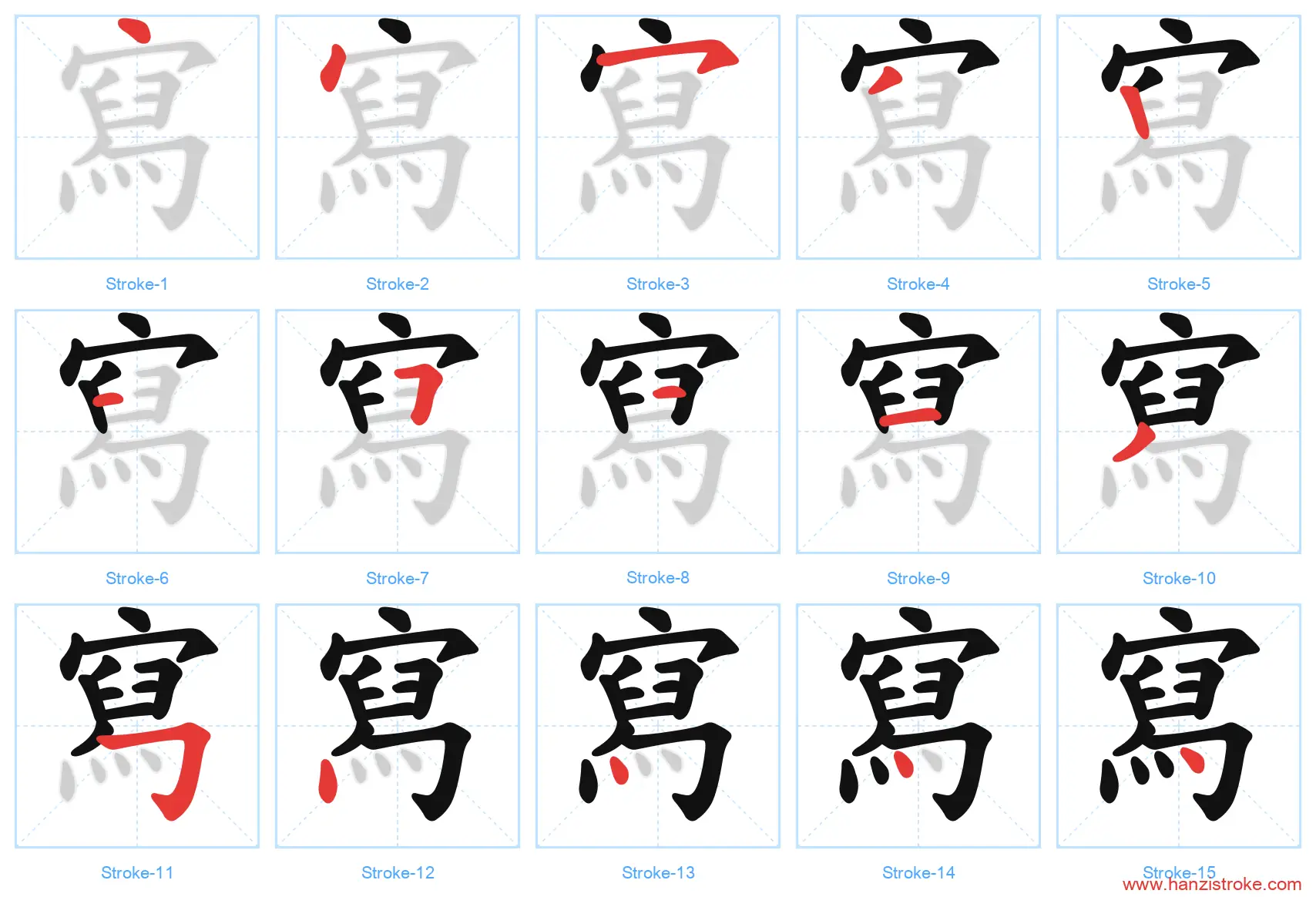 寫 traditional stroke order diagram