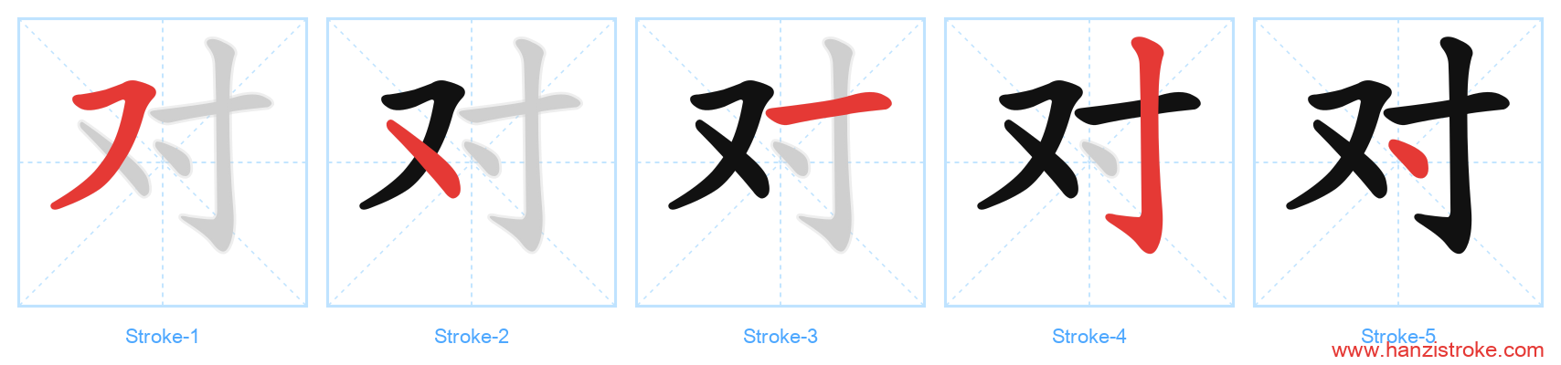 对 stroke order diagram