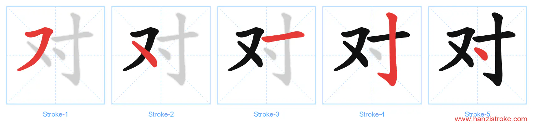 对 stroke order diagram