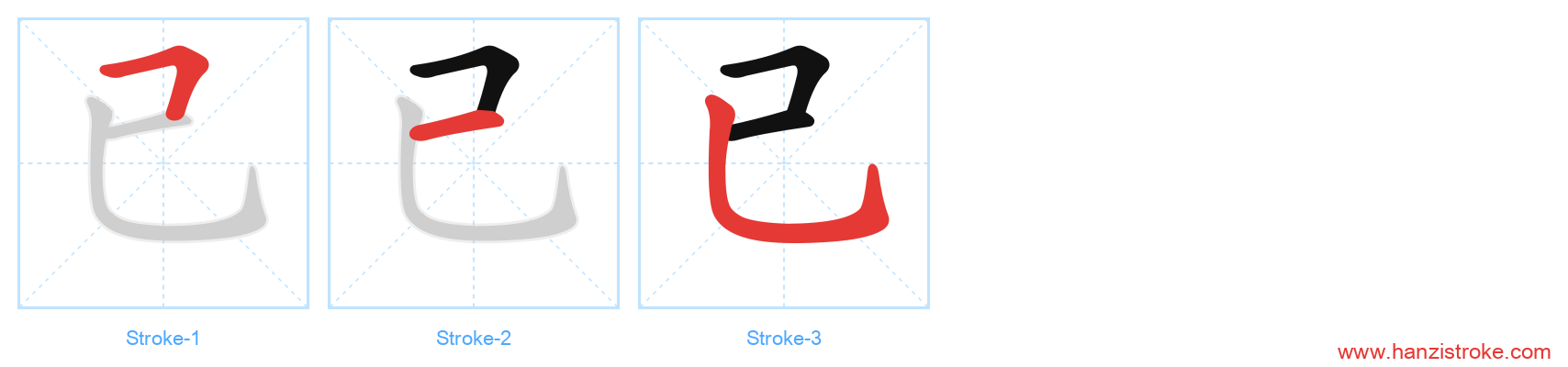 已 stroke order diagram