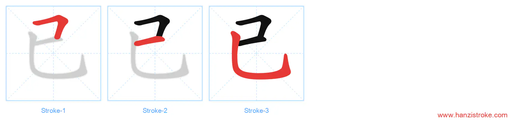 已 stroke order diagram