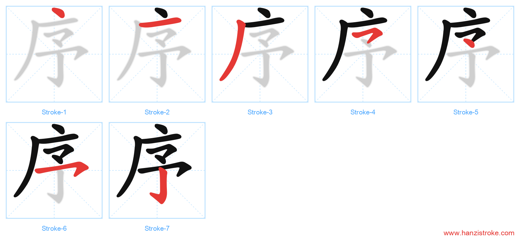 序 stroke order diagram