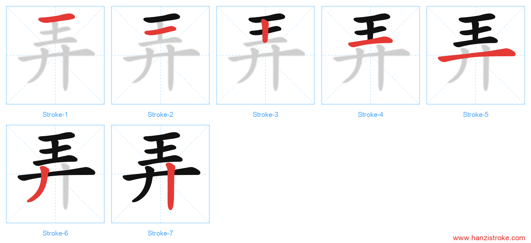 弄 stroke order diagram