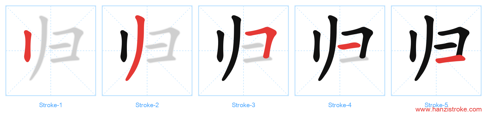 归 stroke order diagram