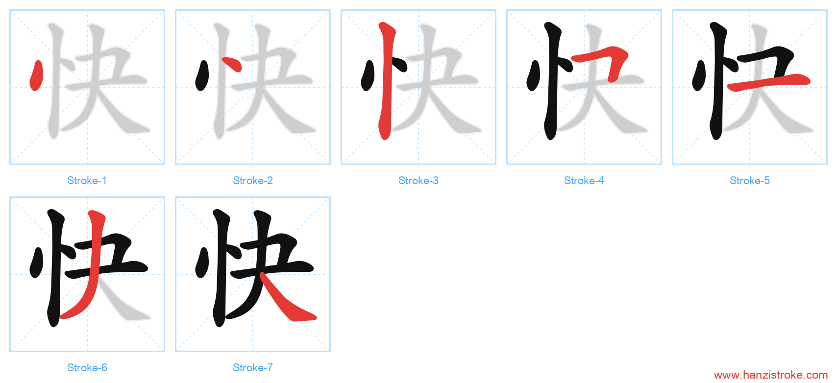 快 stroke order diagram