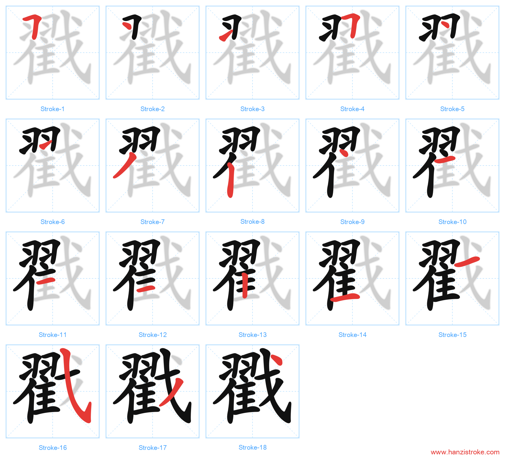 戳 stroke order diagram