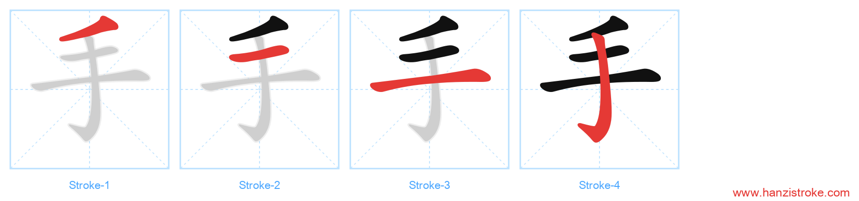 手 stroke order diagram