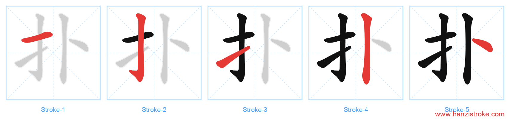 扑 stroke order diagram