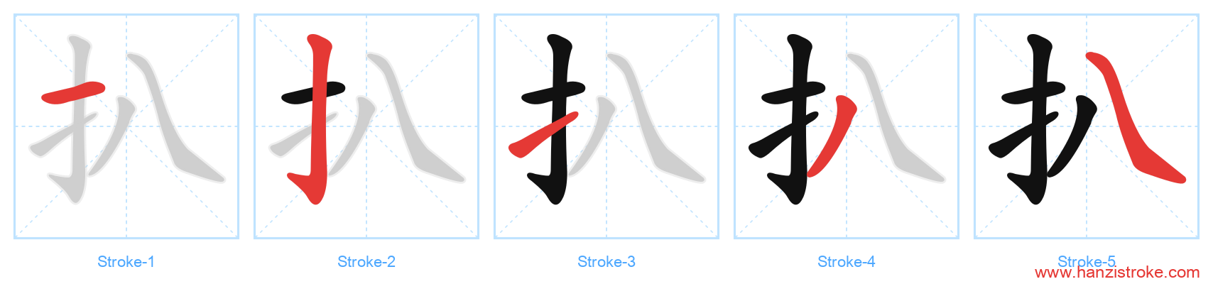扒 stroke order diagram