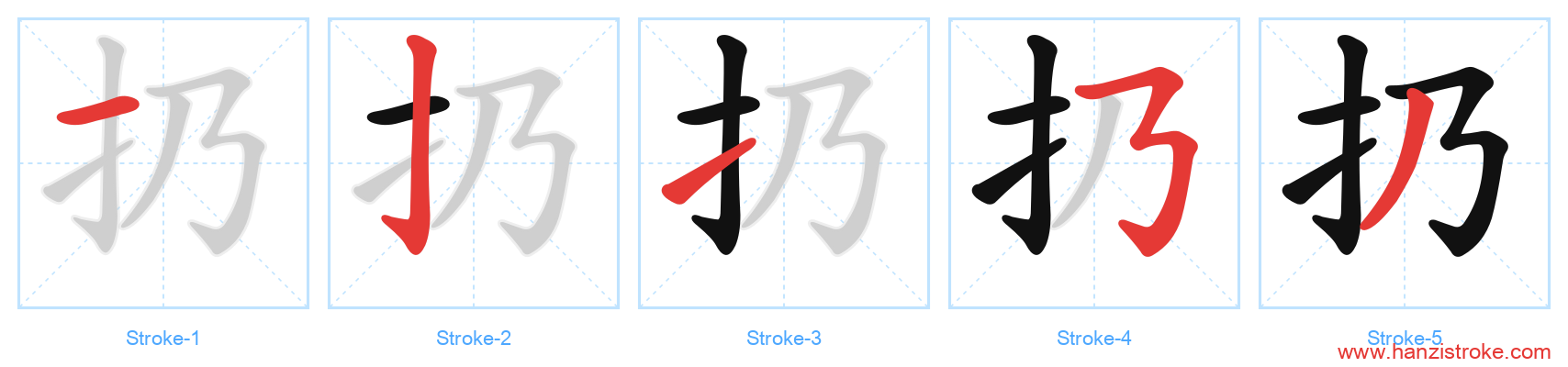 扔 stroke order diagram