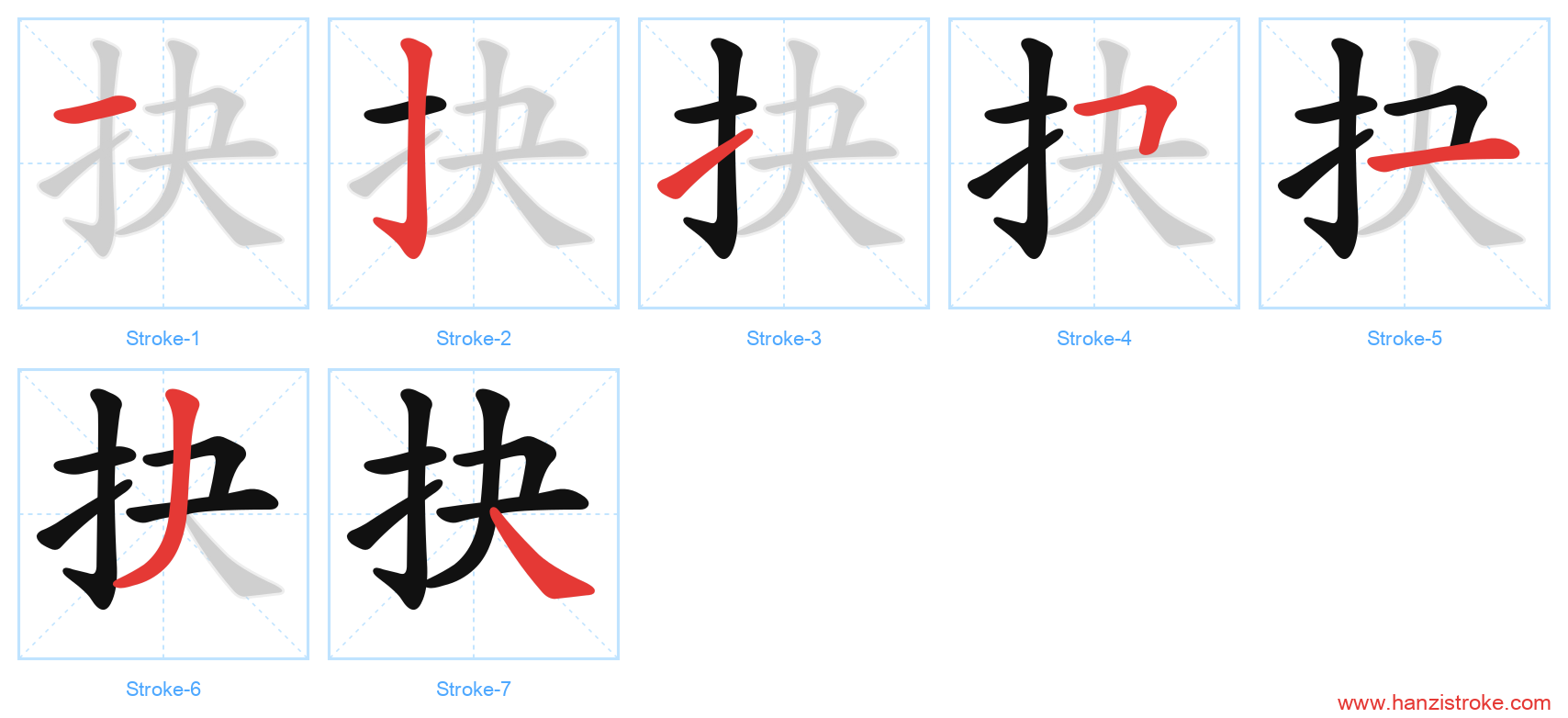 抉 stroke order diagram