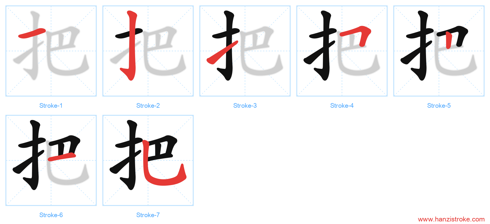 把 stroke order diagram