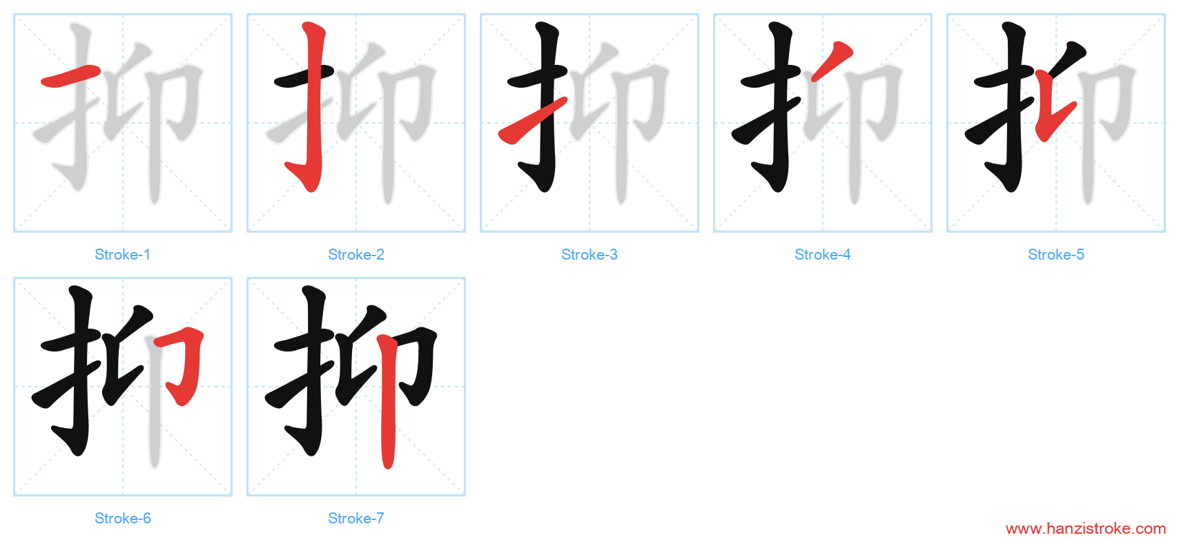抑 stroke order diagram
