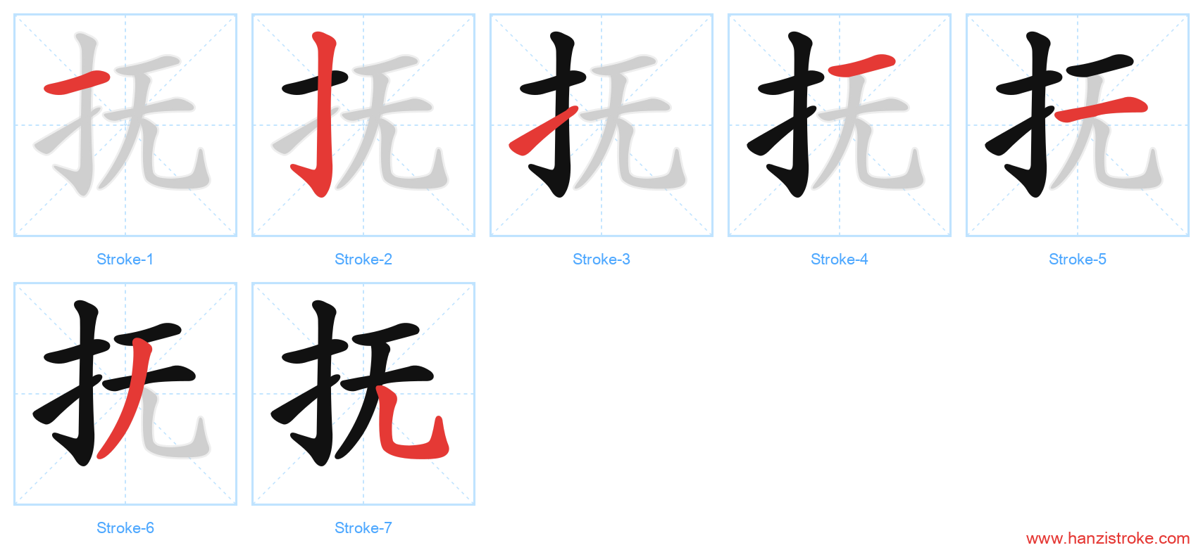 抚 stroke order diagram