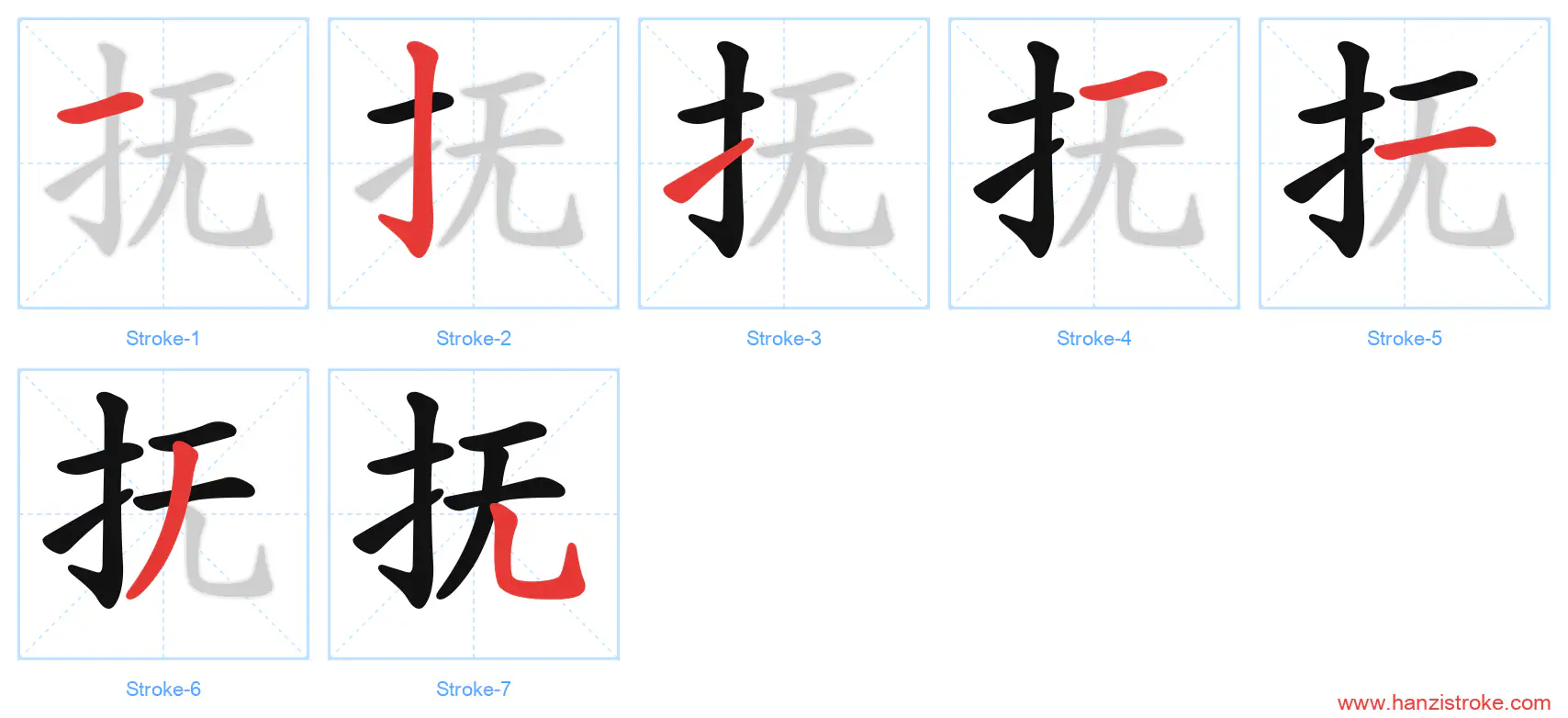 抚 stroke order diagram