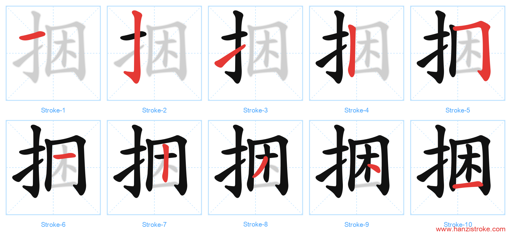 捆 stroke order diagram