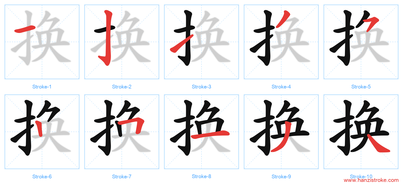 换 stroke order diagram