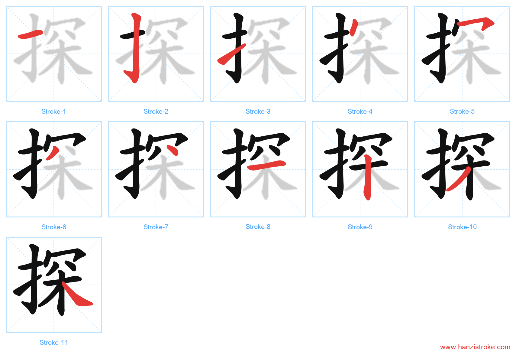 探 stroke order diagram