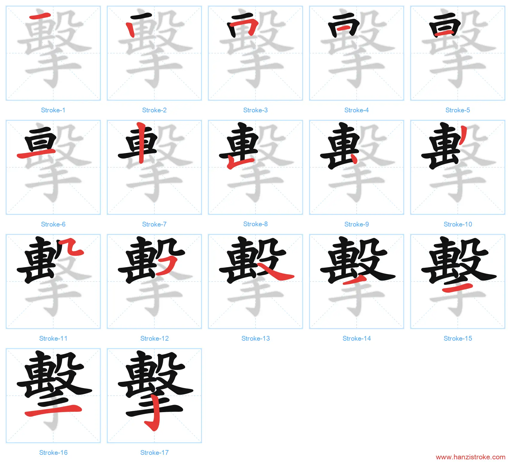 擊 traditional stroke order diagram