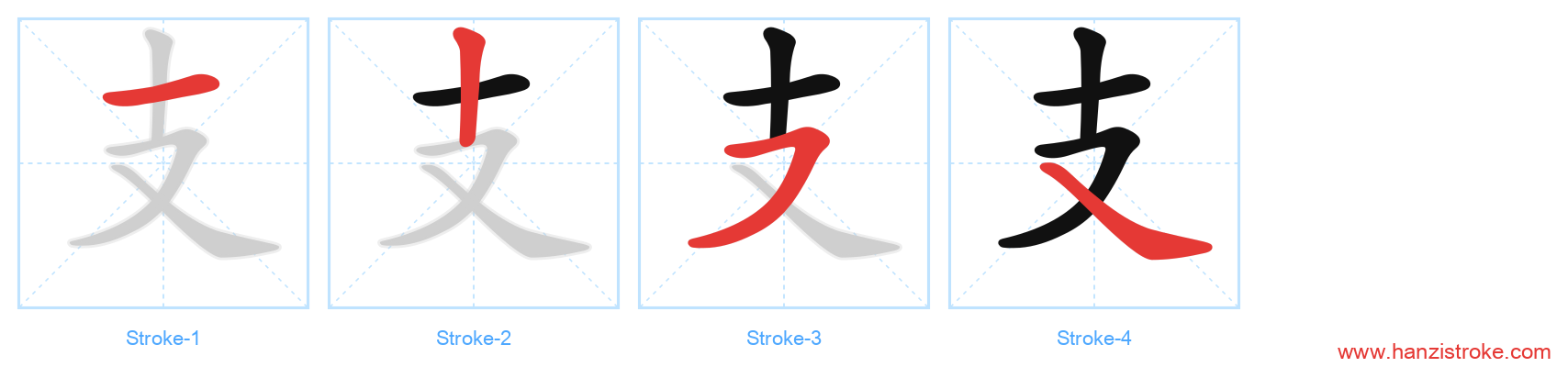 支 stroke order diagram