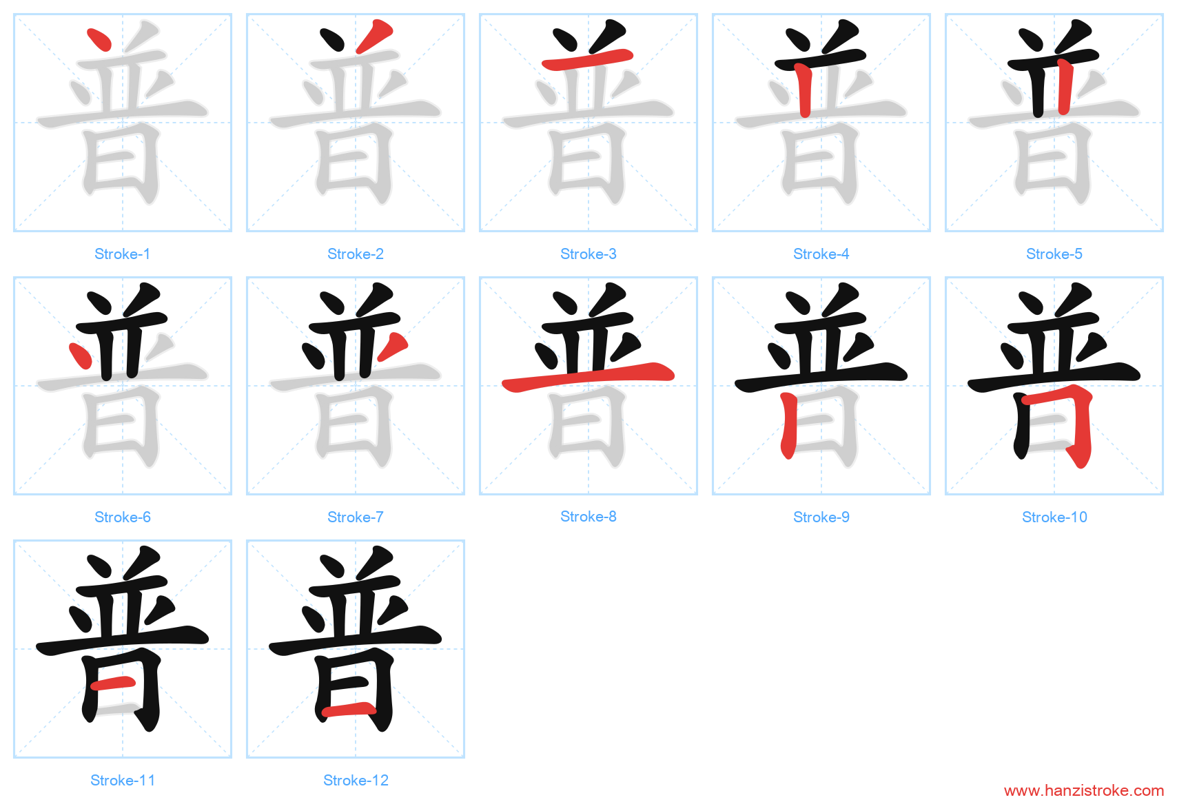 普 stroke order diagram