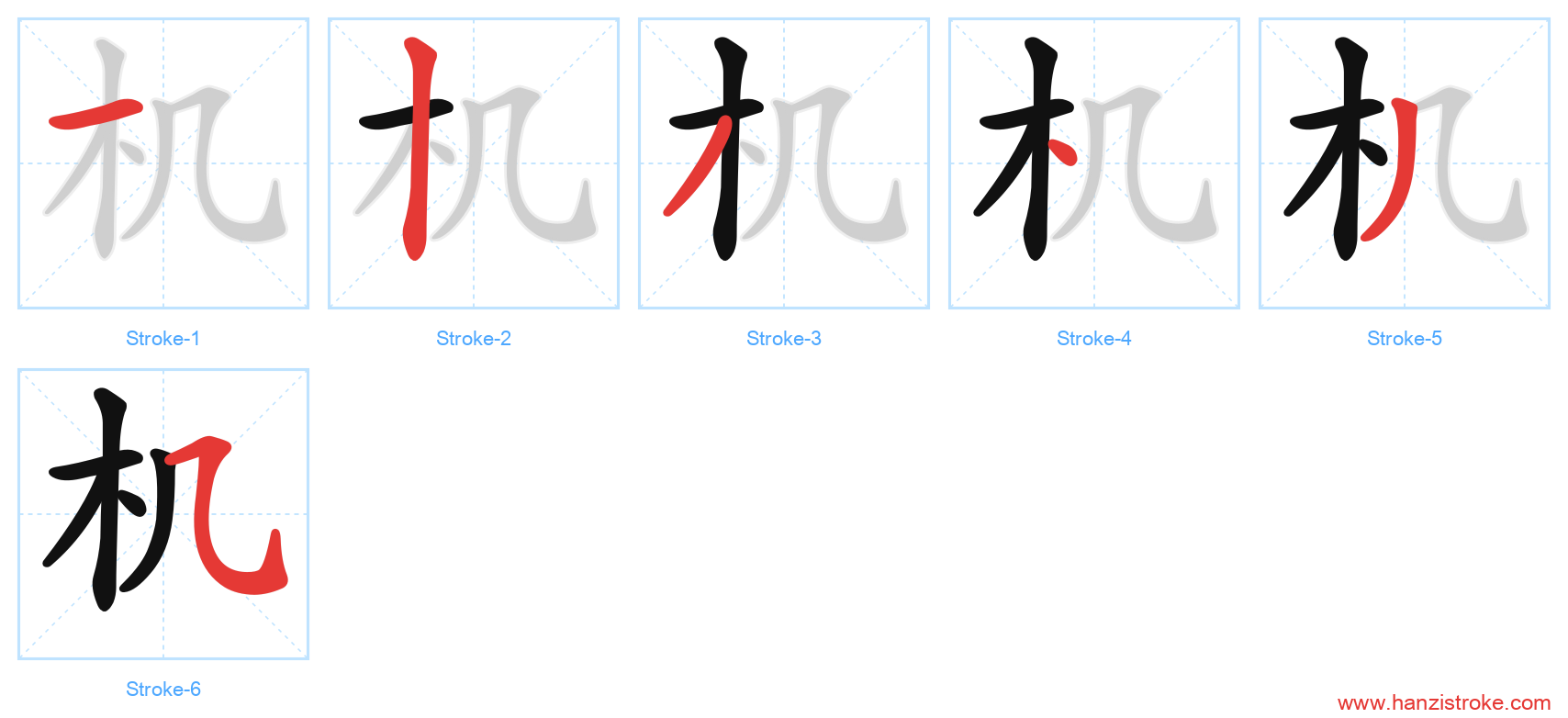 机 stroke order diagram