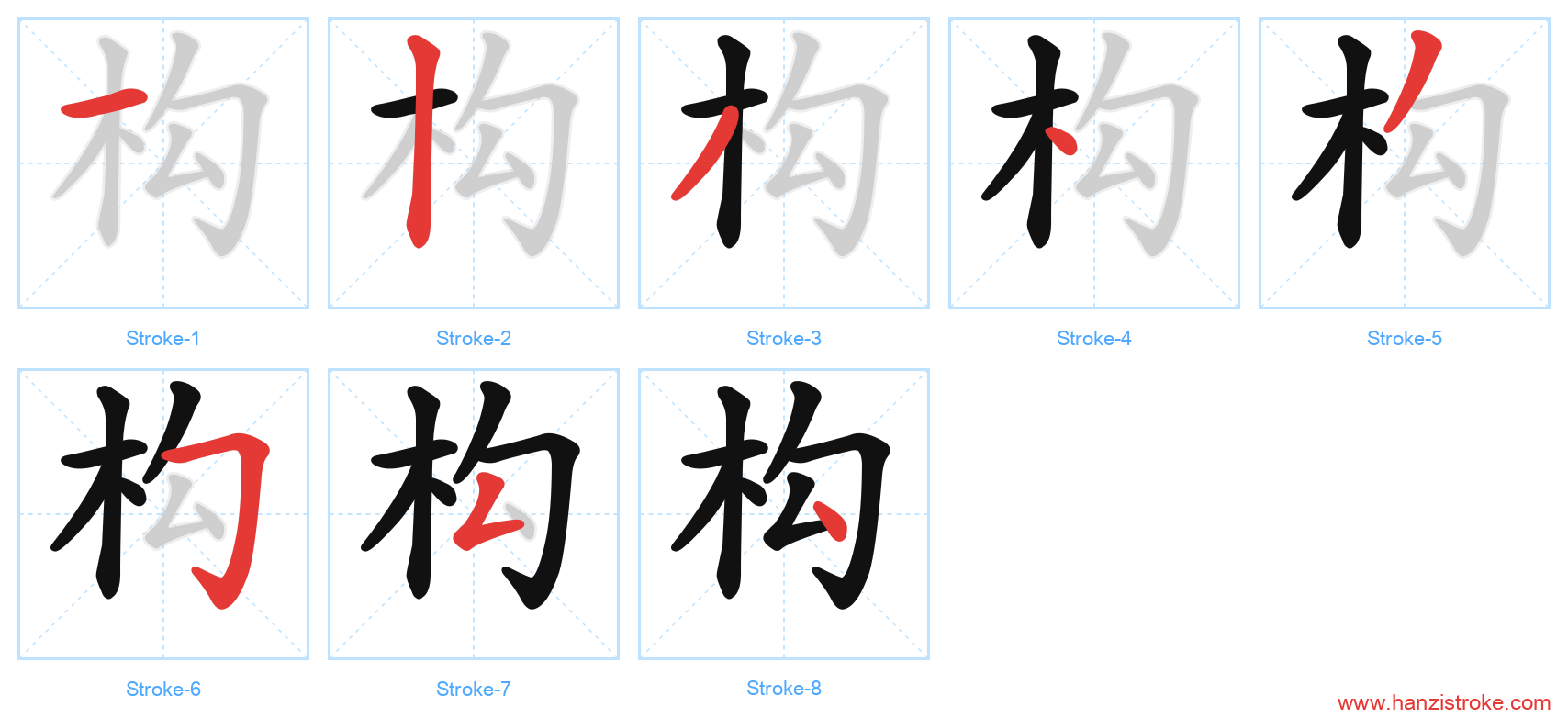 构 stroke order diagram