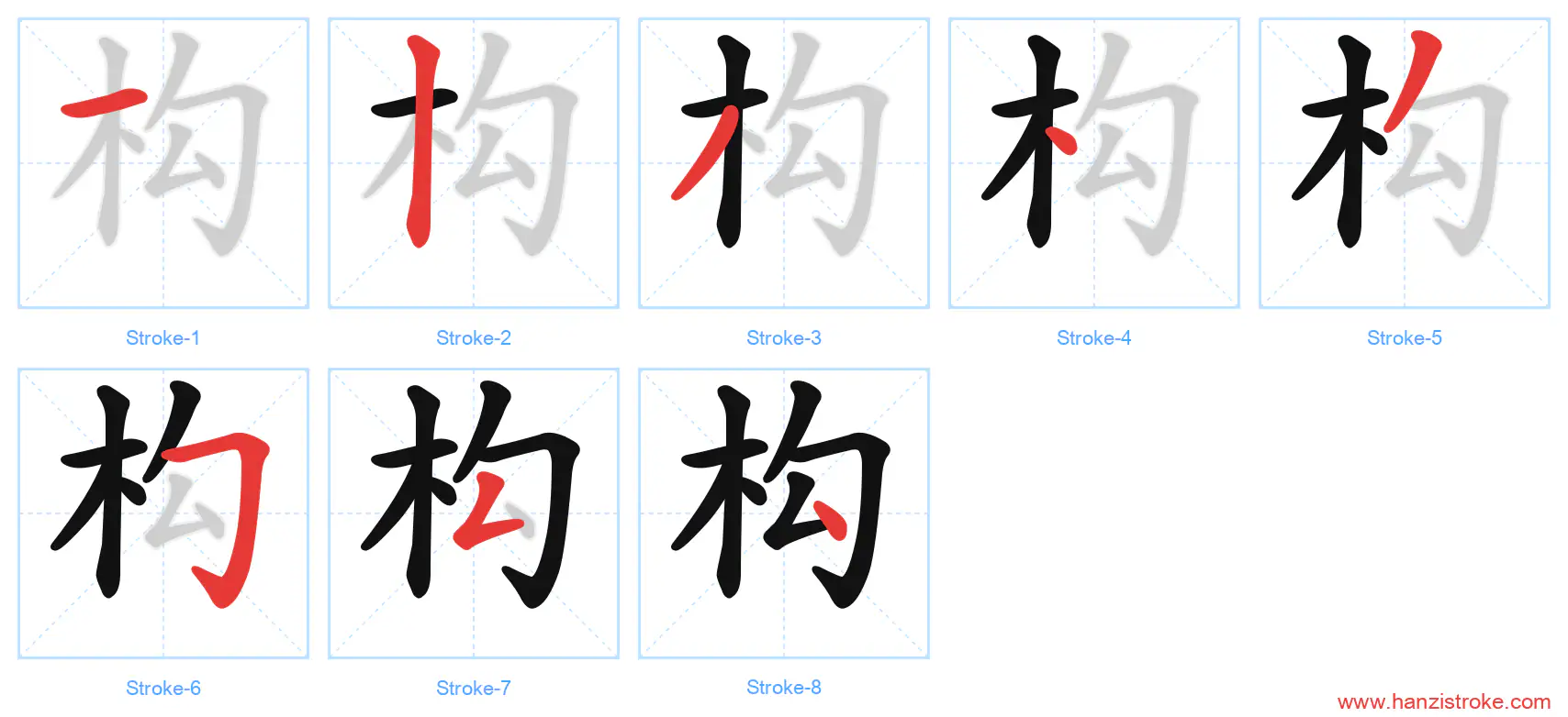 构 stroke order diagram
