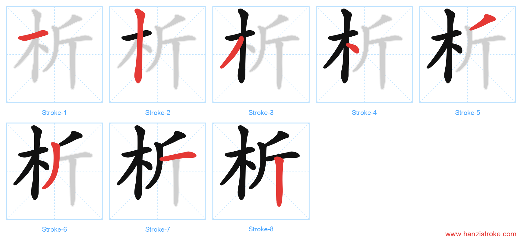 析 stroke order diagram