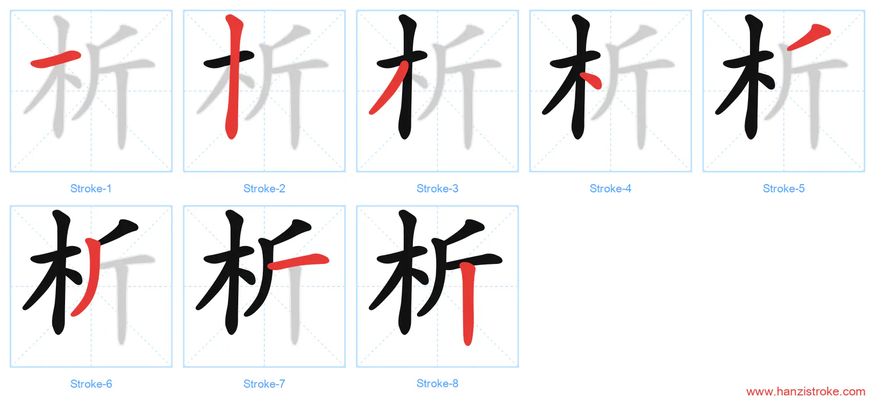 析 stroke order diagram