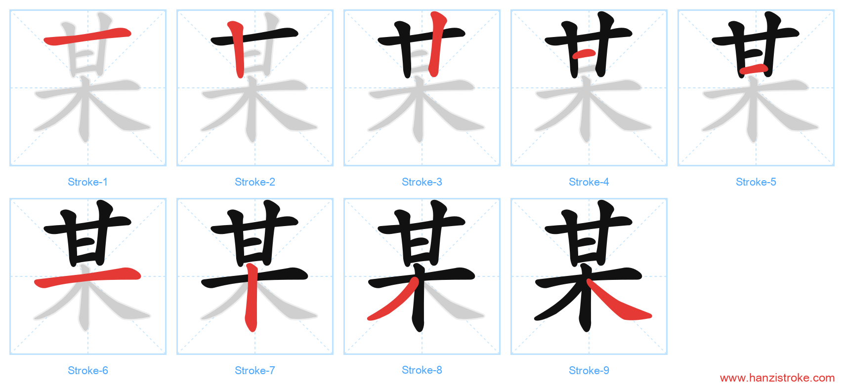 某 stroke order diagram