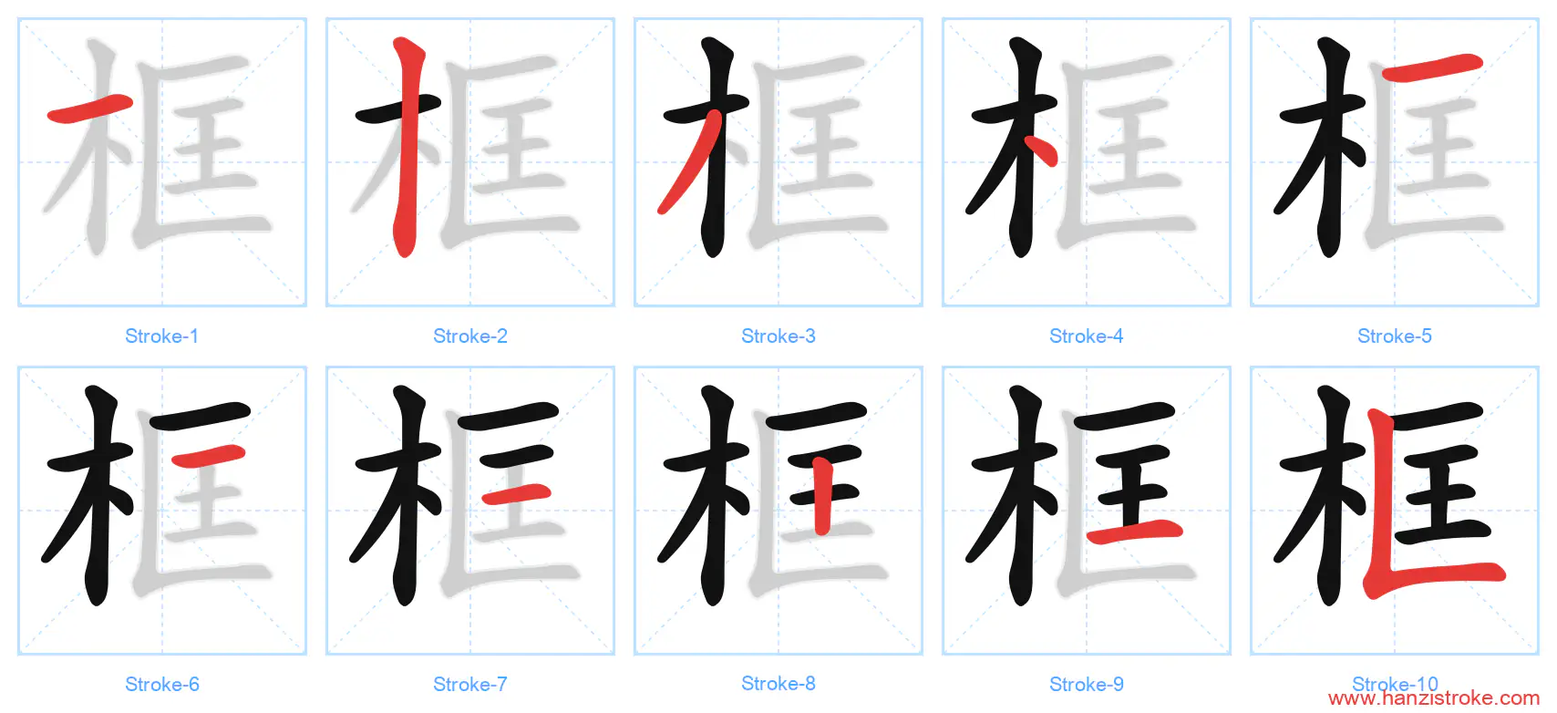框 stroke order diagram