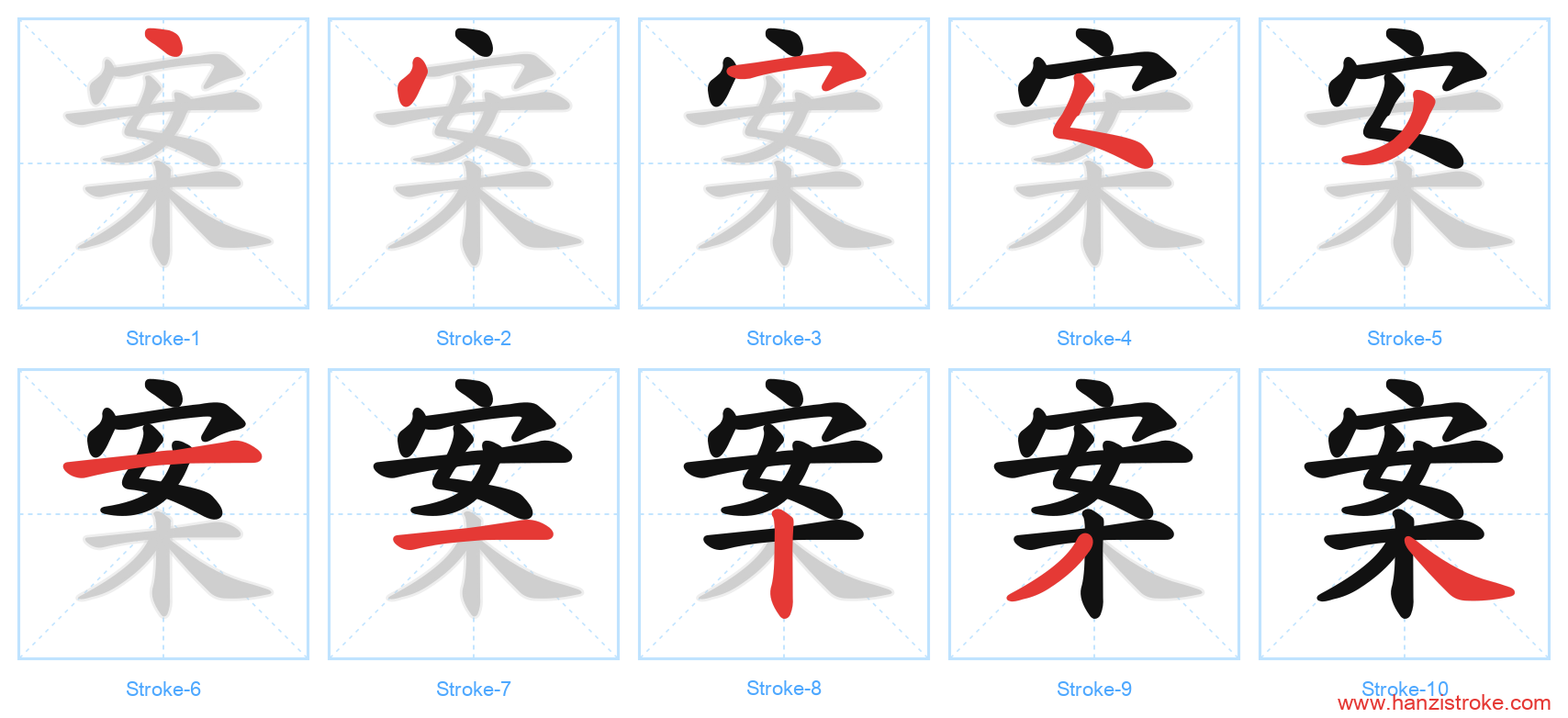 案 stroke order diagram