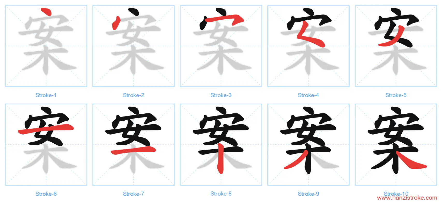 案 stroke order diagram