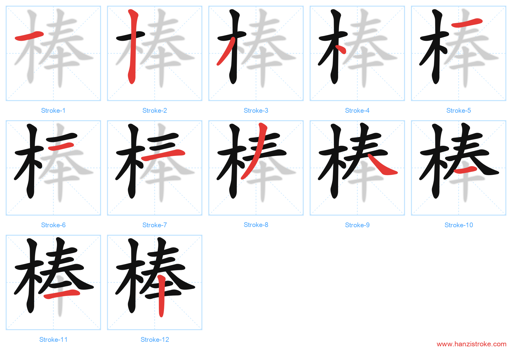 棒 stroke order diagram