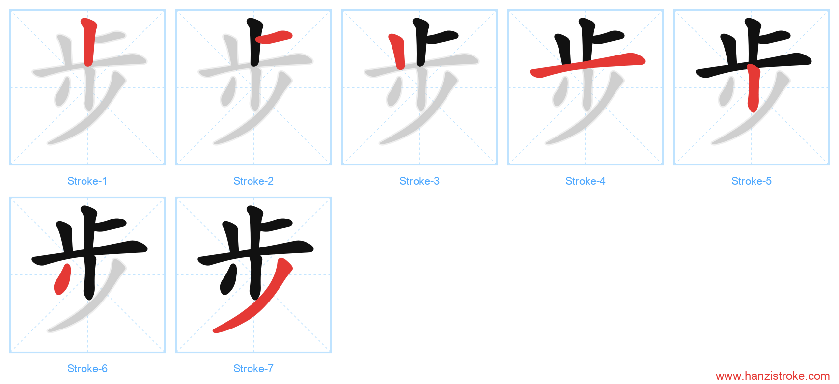 步 stroke order diagram