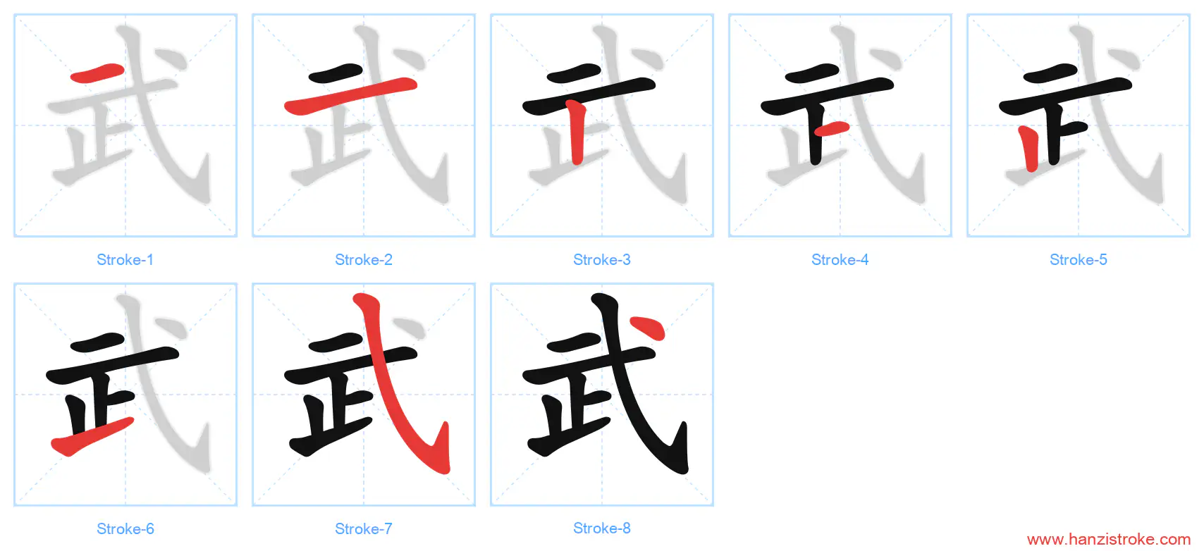 武 stroke order diagram