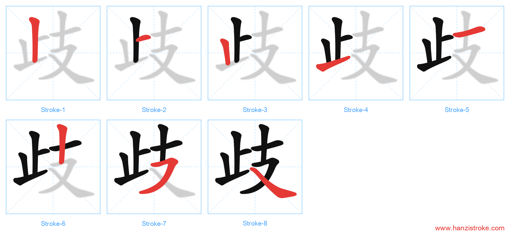 歧 stroke order diagram