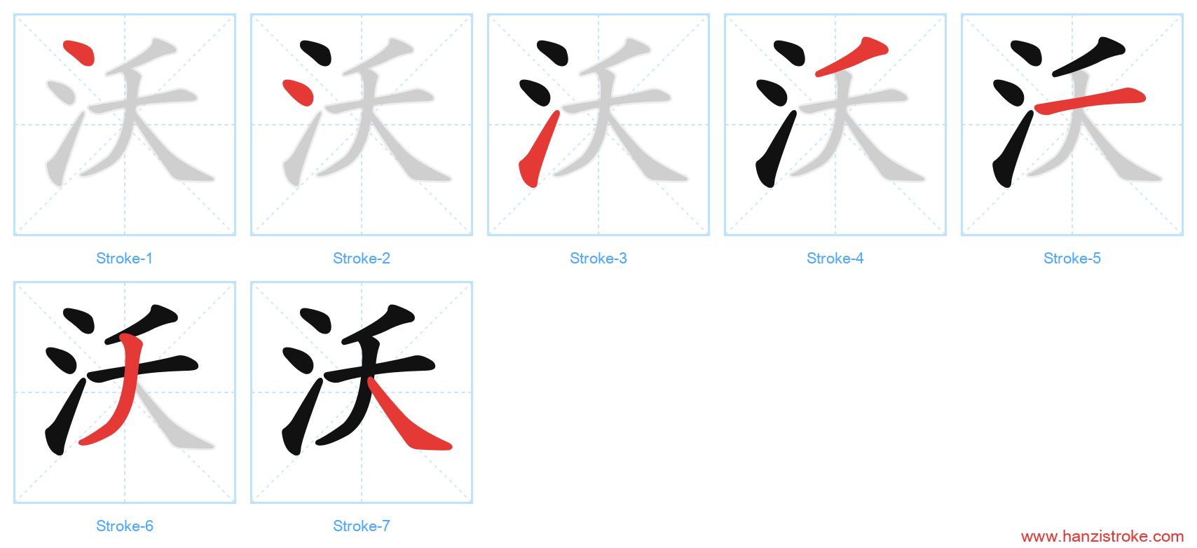 沃 stroke order diagram
