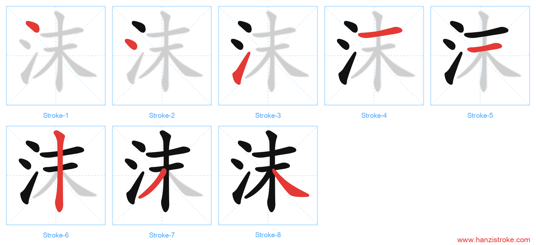 沫 stroke order diagram