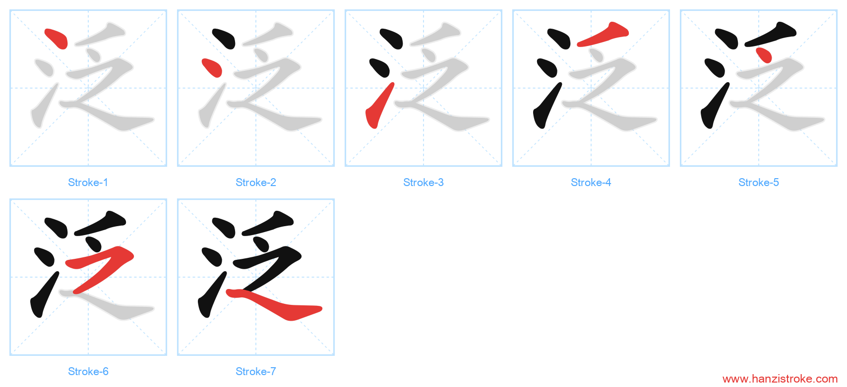 泛 stroke order diagram
