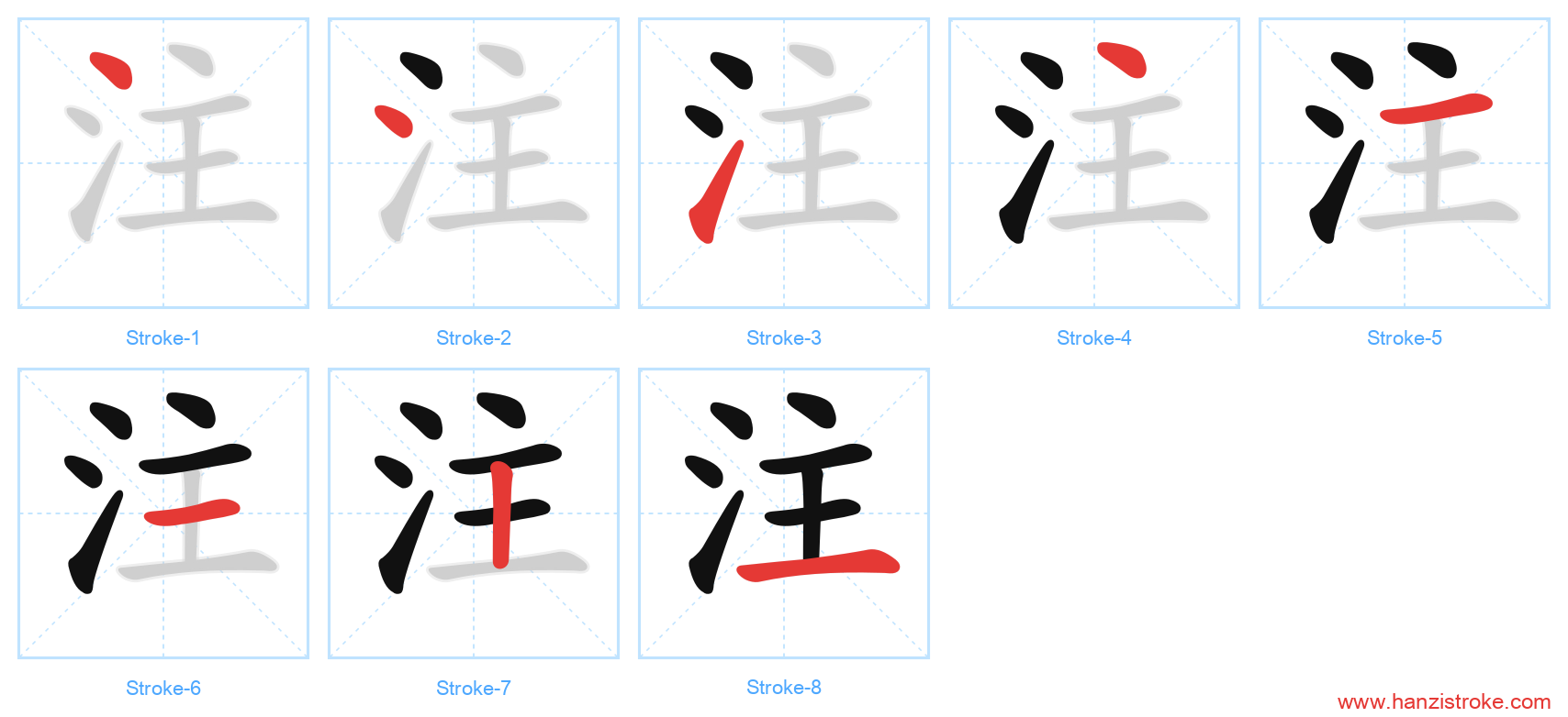 注 stroke order diagram