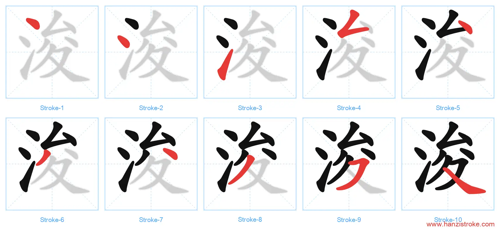 浚 stroke order diagram