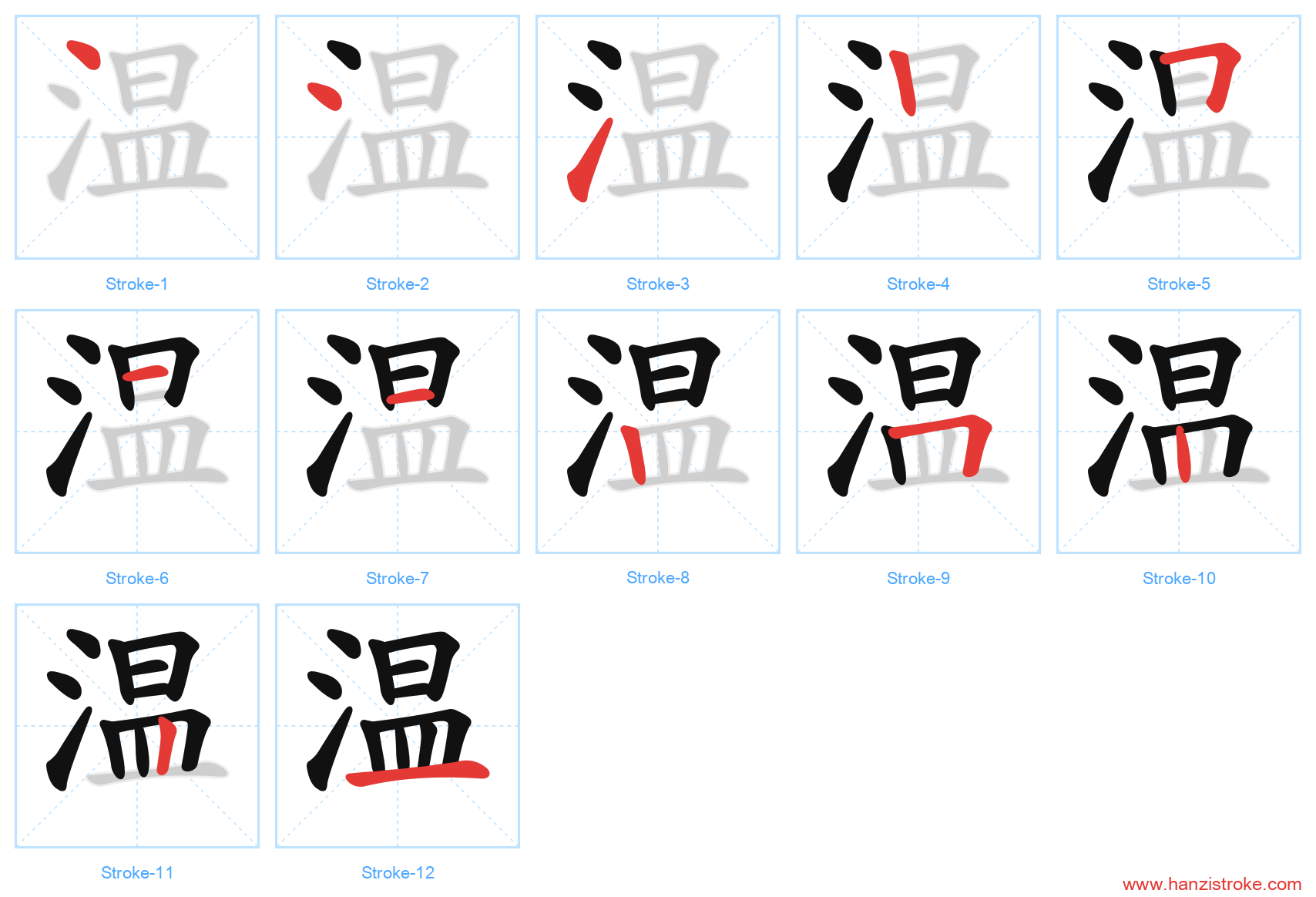 温 stroke order diagram