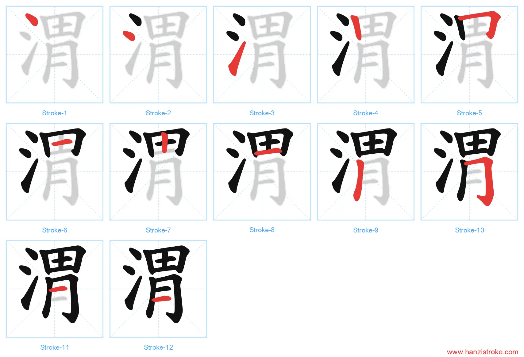 渭 stroke order diagram