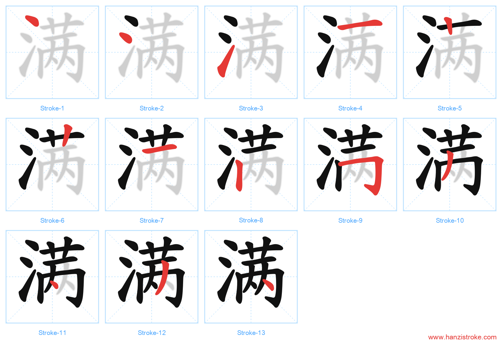 满 stroke order diagram