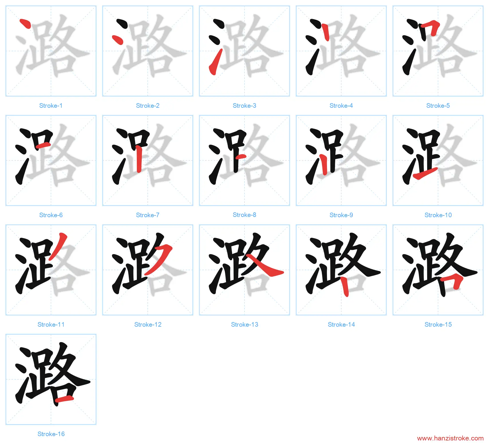 潞 stroke order diagram