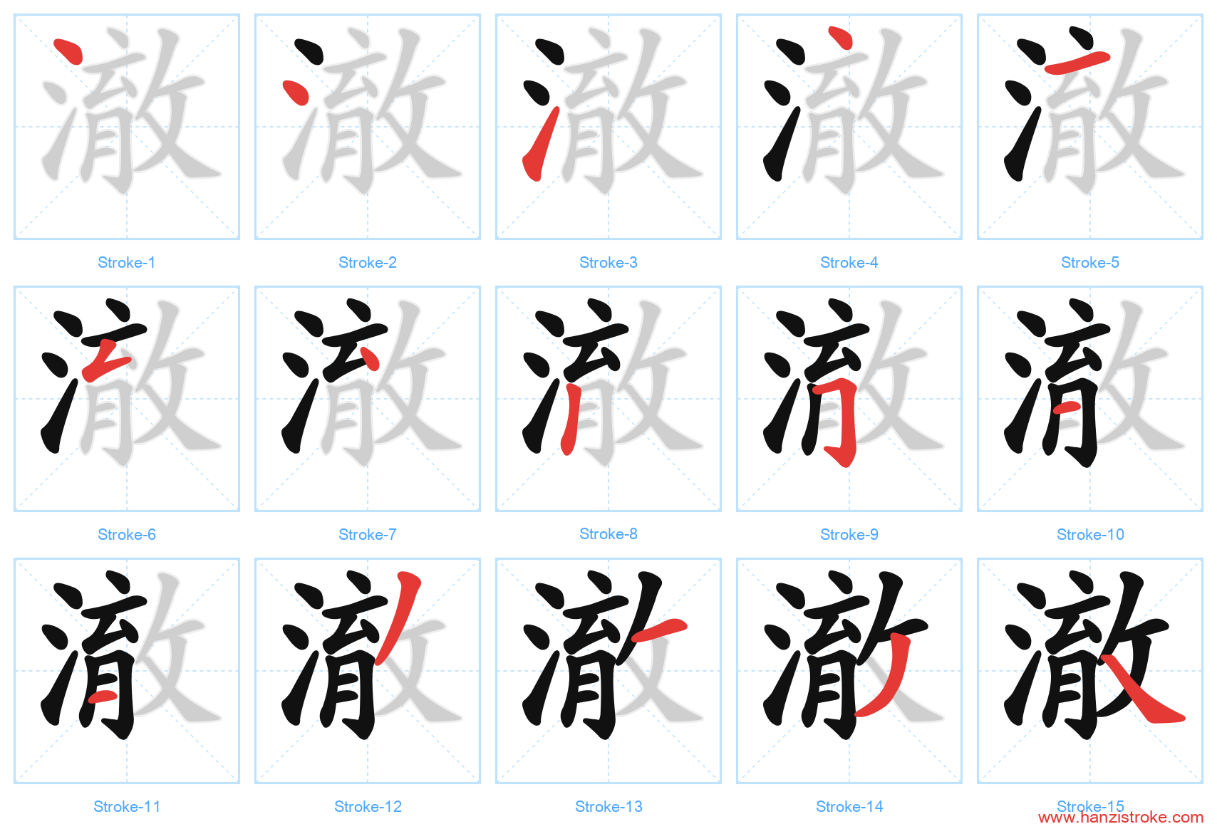 澈 stroke order diagram
