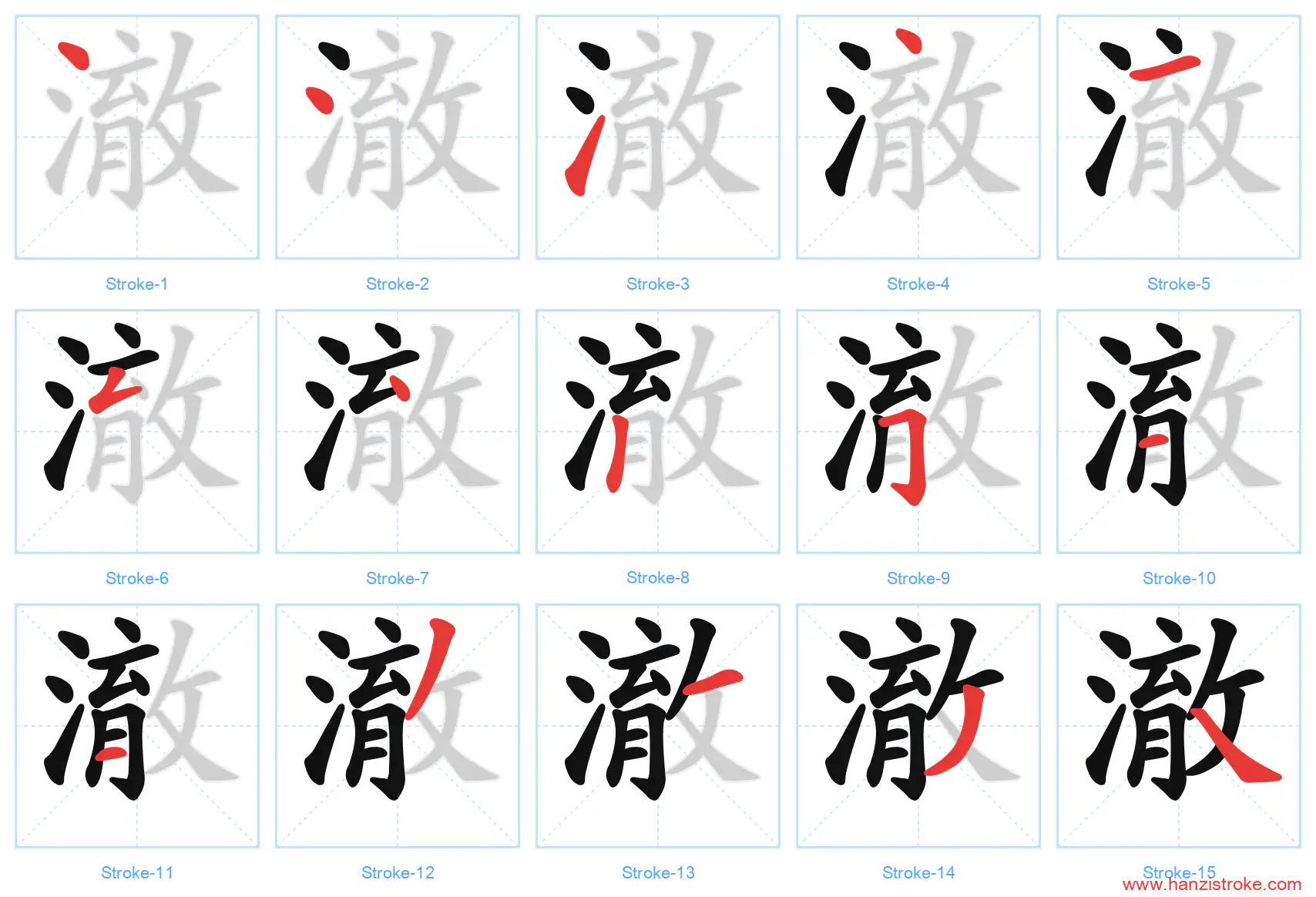 澈 stroke order diagram