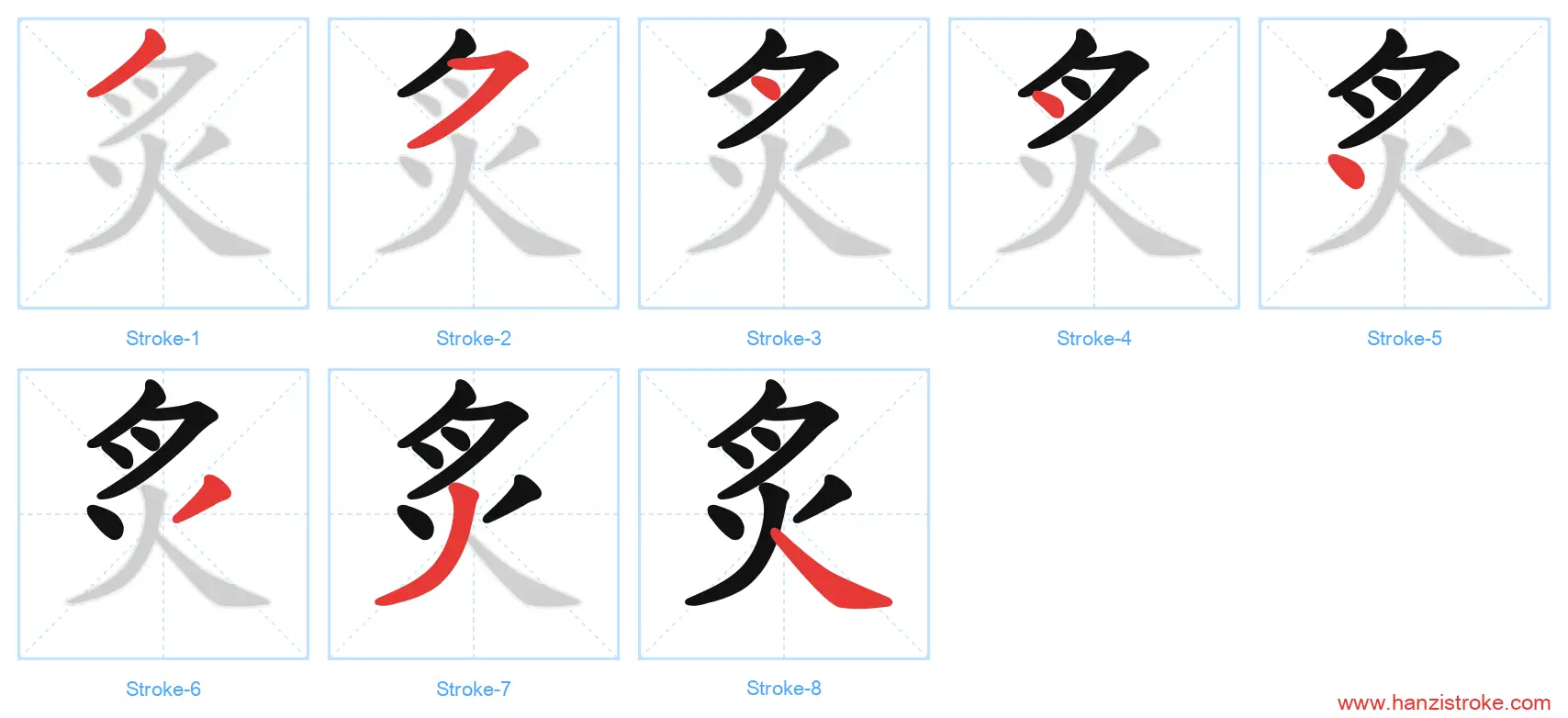 炙 stroke order diagram